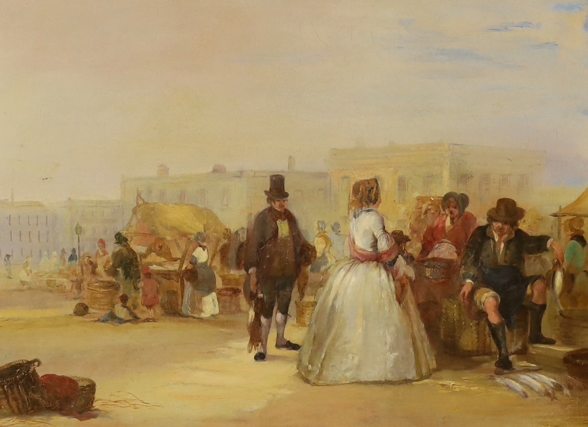 English School, oil on canvas, 'Ramsgate Market', 34 x 44cm